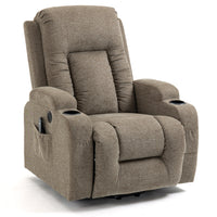 Infinite Position Heavy Duty Power Lift Recliner with Massage and Heat, seated angle view