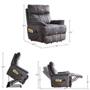 Power Reclining Lift Chair with Heat and Massage, Gray