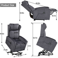 JST Power Lift Recliner Chair, measurements