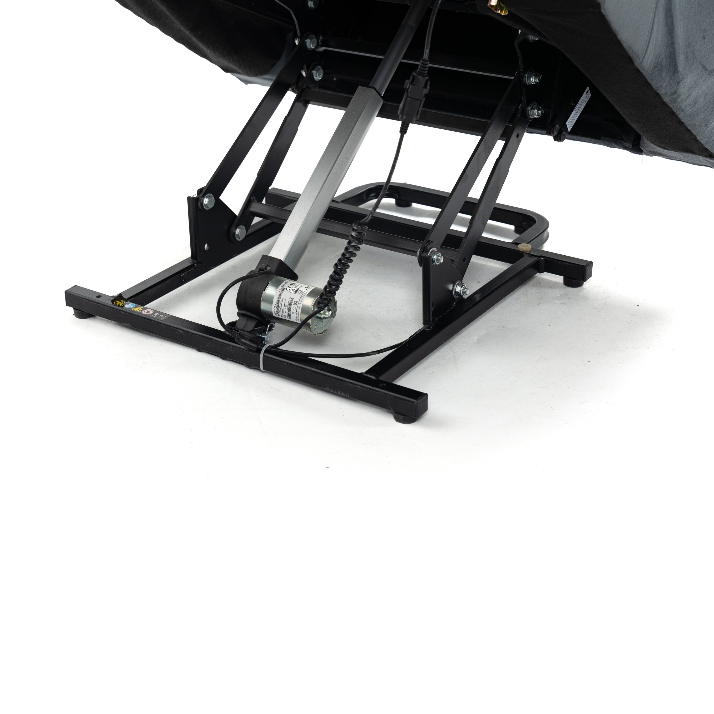 Blue Power Lift Recliner Chair with Vibration Massage and Lumbar Heat, lifting mechanism