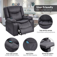 Power Lift Recliner Chair with Heat and Massage, features