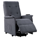 Power Lift Chair Recliner with Adjustable Massage, Dark Gray slightly reclined