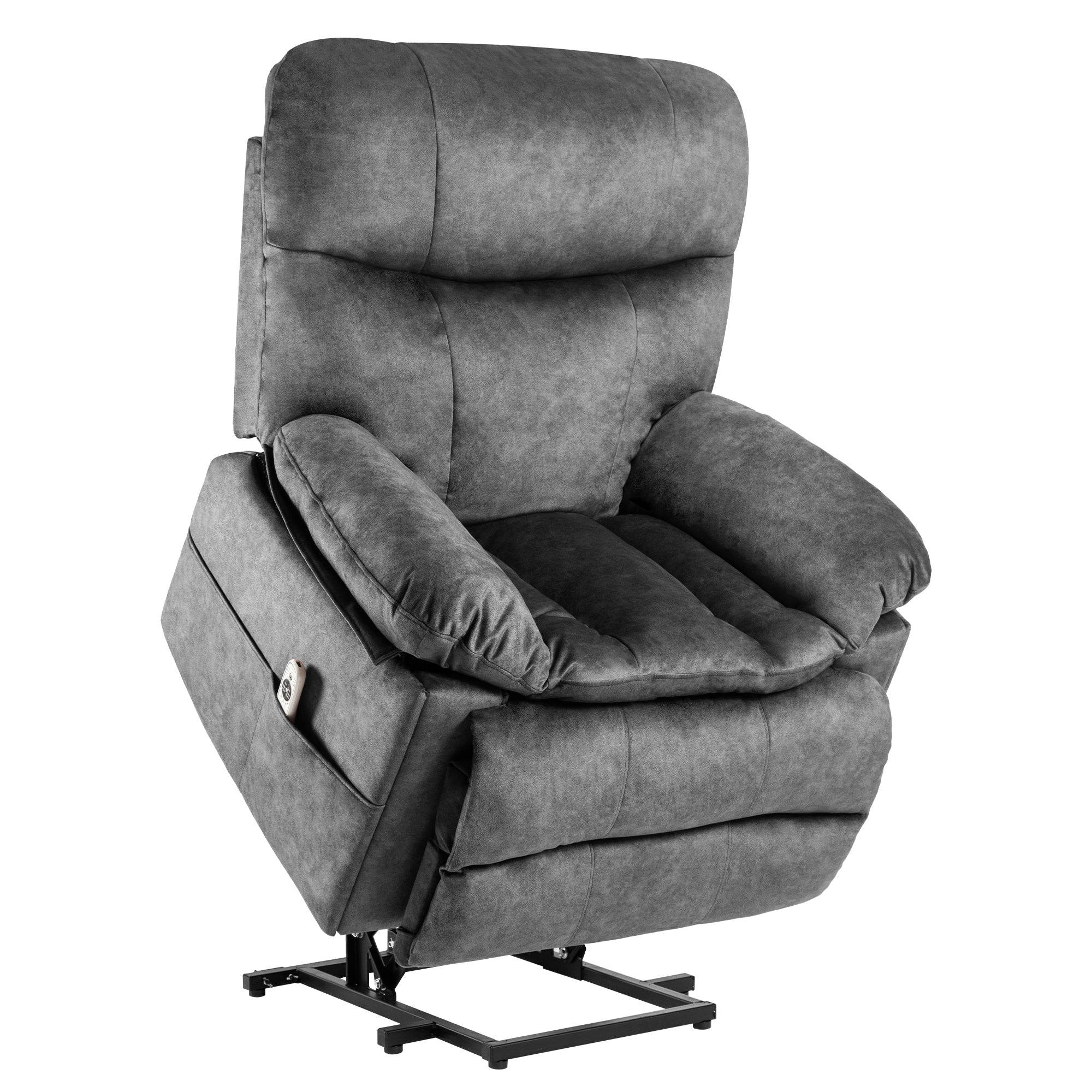 39.4 Inch Wide Oversized Modern Velvet Power Lift Recliner With Heat and Massage