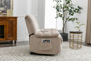 Beige Massage Lift Chair Recliner, seated side view