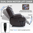 Brown Leatheraire Lifting Chair, Dual Okin Motor