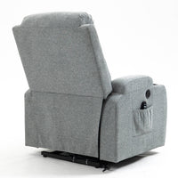 Gray Sky Infinite Position Power Lift Recliner, back angle