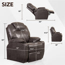 Brown Lift Chair Recliner with Massage and Heat, measurements