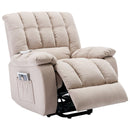 Beige Massage Lift Chair Recliner, footrest extended