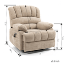 Large Power Lift Recliner Chair with Heat and Massage, seated measurements