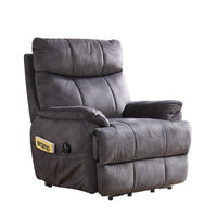 Power Reclining Lift Chair with Heat and Massage, Gray, seated