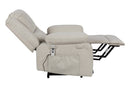 Power Recliner Chair With Massage and Cushion Heating, Beige, side view reclined - My Lift Chair