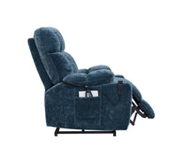 Infinite Position Sleep and Lift Recliner with Heat Massage, Blue