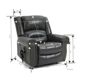 Grey Power Lift Recliner Chair with Heat, Massage, and Infinite Positioning, seated angle dimensions
