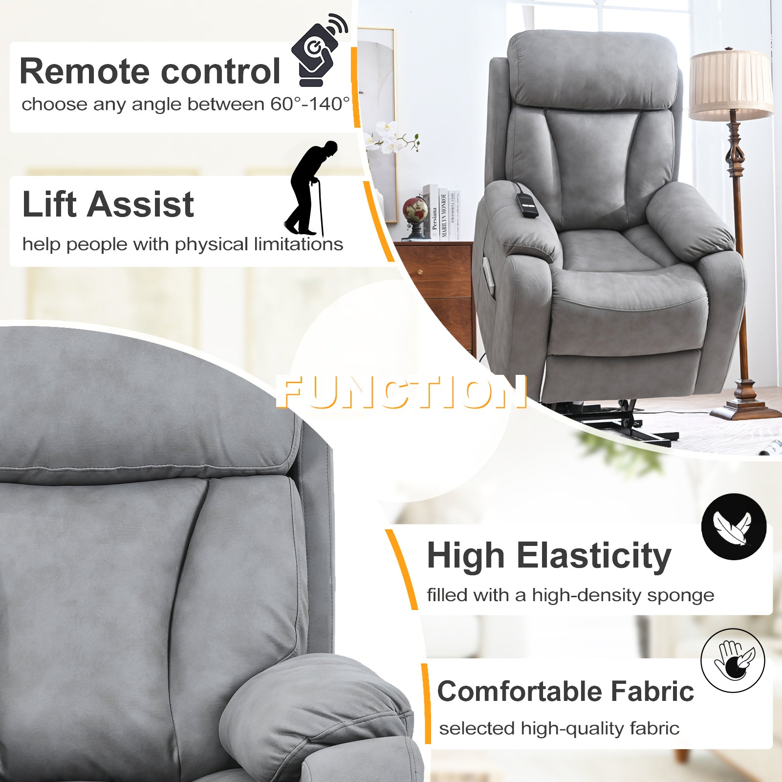 Light Gray Power Lift Chair Features and Benefits
