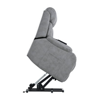 Light Gray Power Lift Chair Side profile in lift position 