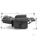 Grey Power Lift Recliner Chair with Heat, Massage, and Infinite Positioning, lay flat dimensions