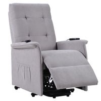 Power Lift Chair Recliner with Adjustable Massage, angled footrest lifted