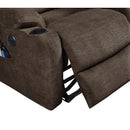 Dark Brown Power Lift Recliner Footrest Closeup