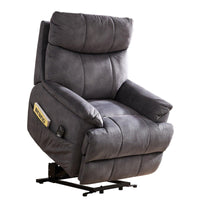 Power Reclining Lift Chair with Heat and Massage, Gray