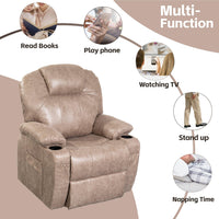Lift Chair Recliner with Massage and Heat, Beige