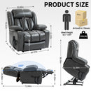 Grey Leatheraire Power Lift Recliner Chair,  specs