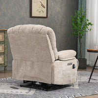Large Power Lift Recliner Chair with Heat and Massage, back angle view