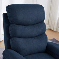 Power Lift Recliner Chair with Massage, Blue, seat back close up