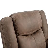 Brown Power Lift Chair closeup of headrest