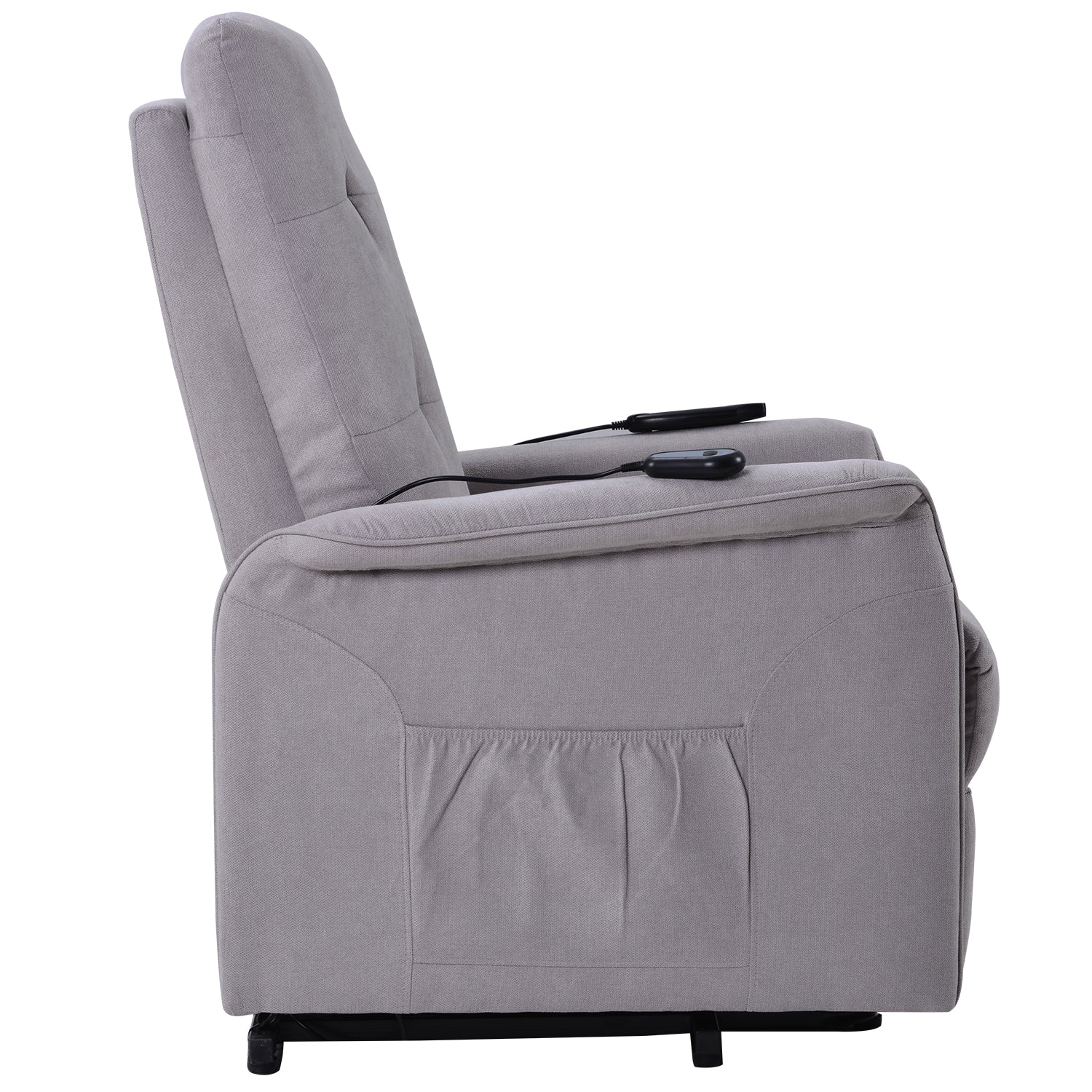 Power Lift Chair Recliner with Adjustable Massage, side view seated