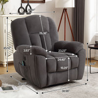 Infinite Position Power Lift Recliner with Heat and Massage, dimensions