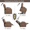 Brown Power Lift Chair Reclining Features