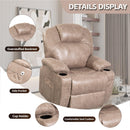 Beige Lift Chair Recliner with massage and heat features