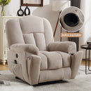 Infinite Position Power Lift Recliner with Heat and Massage, Beige, cup holder