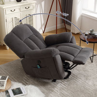 Infinite Position Power Lift Recliner with Heat and Massage, angles of reclining