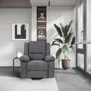 Heavy Duty Power Recliner Chair With Massage and Heating, Grey, front seated view