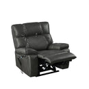 Gray Power Lift Chair Front Profile with Footrest Extended