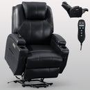 Power Lift Recliner Chair with Massage and Lumbar Heating, Black
