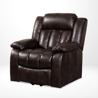 Red brown lift chair recliner with massage and heat,  partial recline