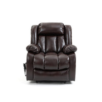 Brown Power Lift Recliner Chair, front view, seated