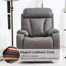 Dark Gray Power Lift Chair Front Profile and Fabric Features