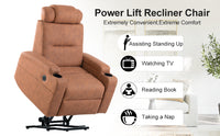 Orange Power Lift Chair Front Profile with Lift Extended Features and BenefitsModern Power Lift Chair Recliner, positions