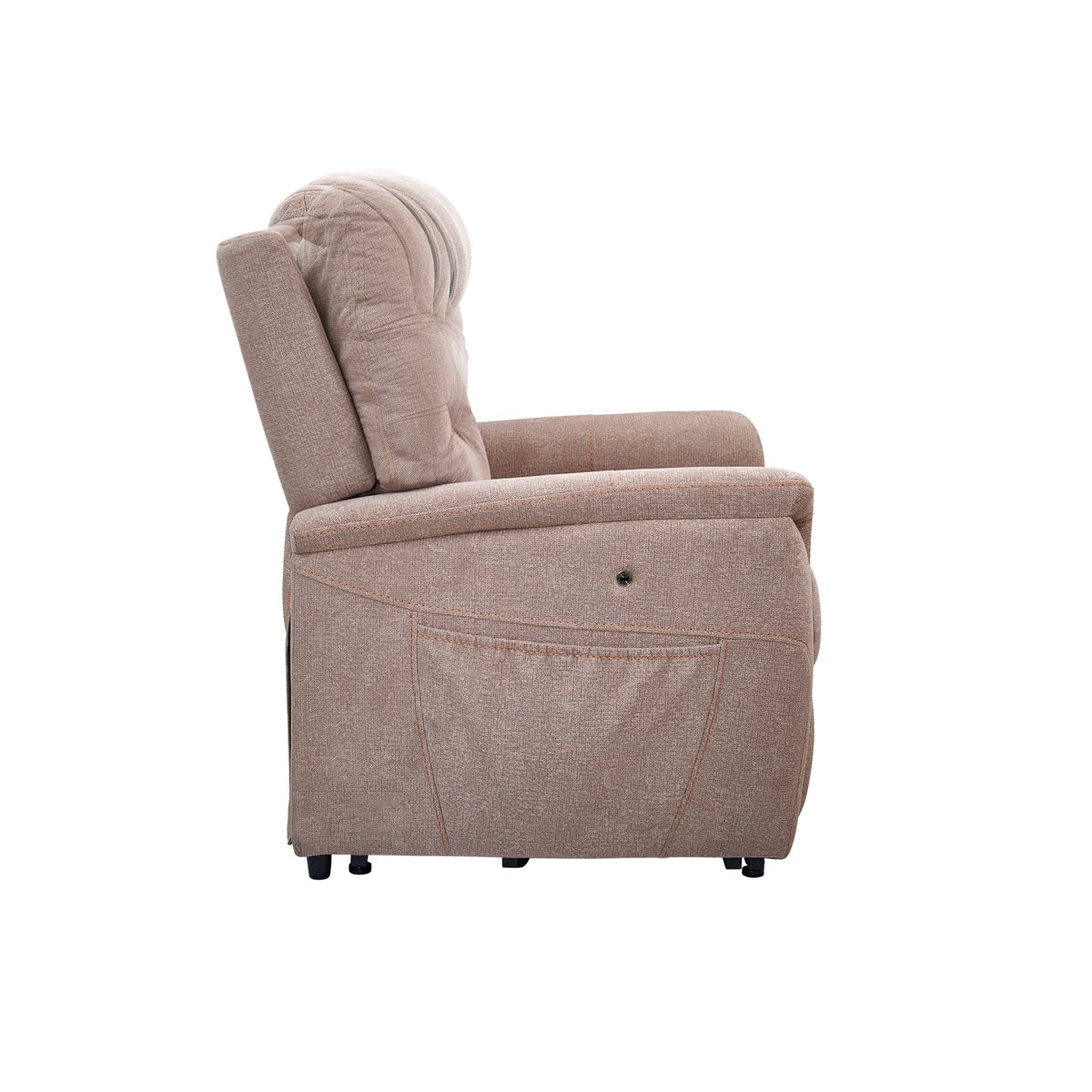 Marabella Power Lift Chair Recliner, side view, antler fabric