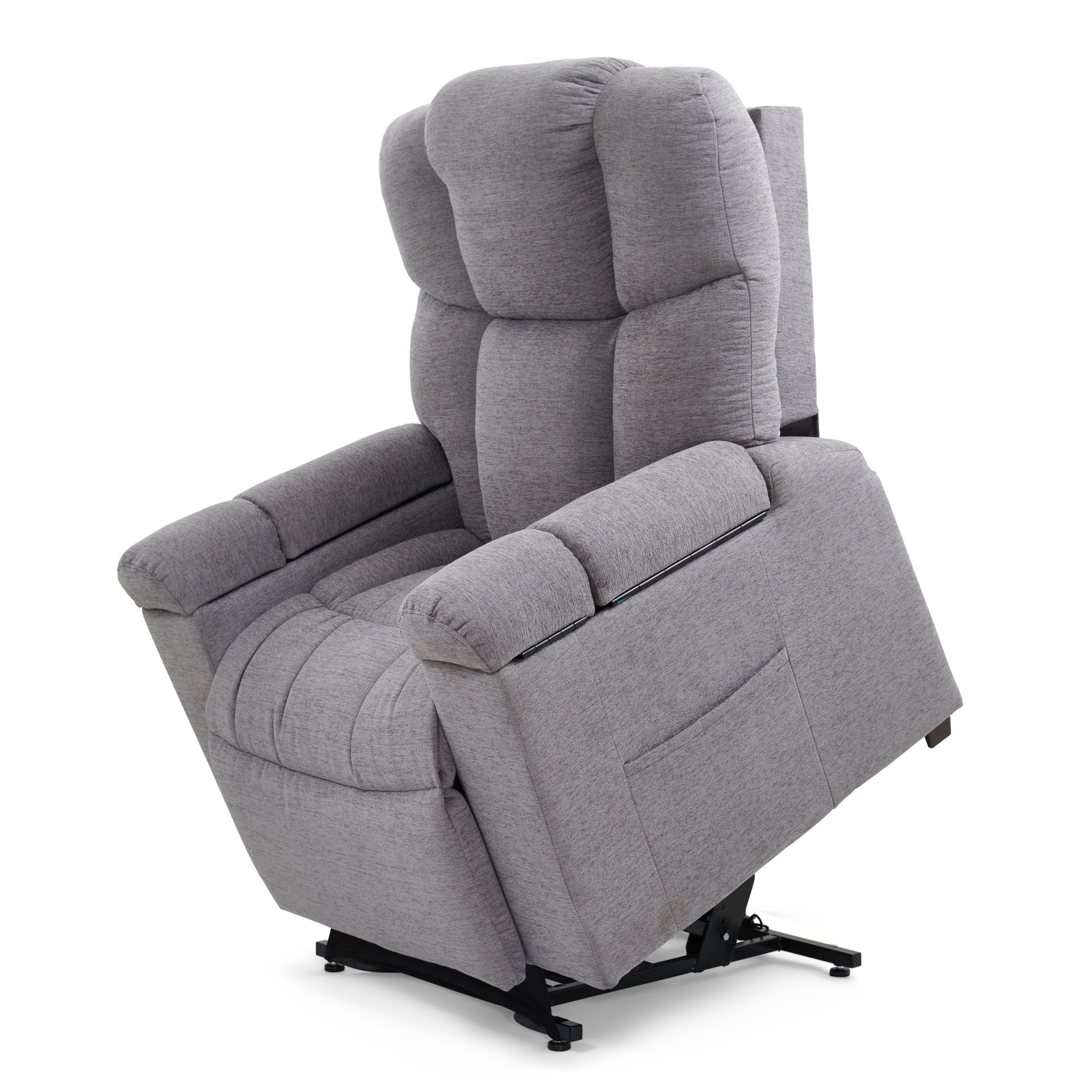 Rigel Power Lift Chair Recliner with Heatwave Technology, angle view, lifted, anchor fabric