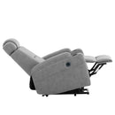 Modern Power Lift Chair Recliner, fully reclined, side view