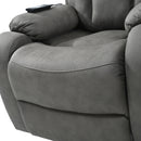 Dark Gray Power Lift Chair Footrest and Seat Closeup