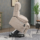 Large Power Lift Recliner Chair with Heat and Massage, lifted, side view