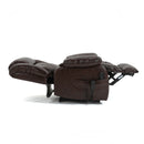 Brown Leather Power Lift Chair, sleep position