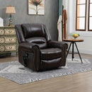 Genuine Leather Power Lift Recliner, seated angle