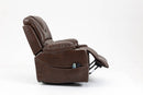 Leather Power Lift Recliner Chair with Massage and Lay Flat Capacity, side view, footrest
