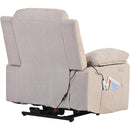 Beige Power Lift Chair Back and Right Side Profile